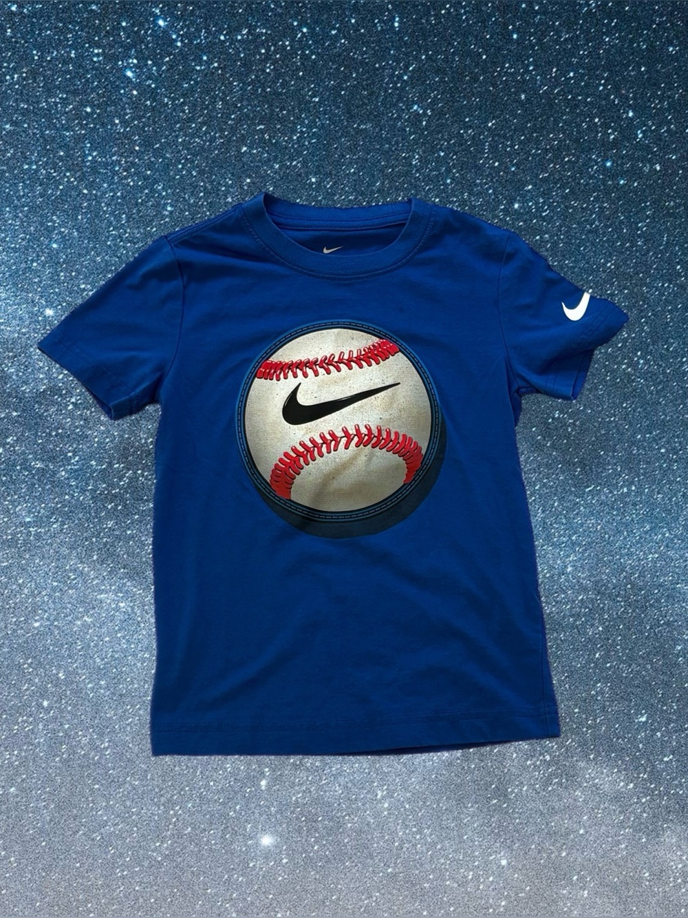 Nike Boys Baseball Graphic T-Shirt Blue Size 4 XS Years